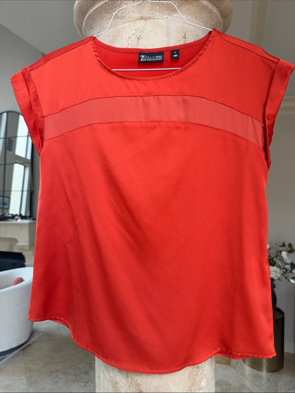 Orange Cap Sleeve Blouse Size S